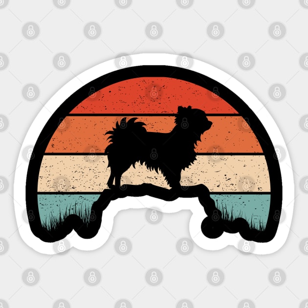 Chihuahua Sunset Retro Sticker by Tesszero